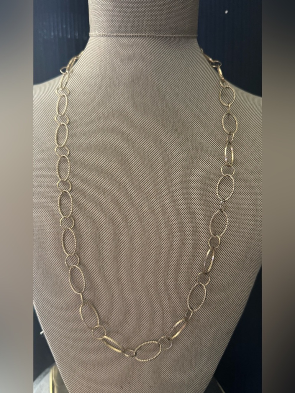 Delicate Gold Link Loop Necklace - Women Jewelry